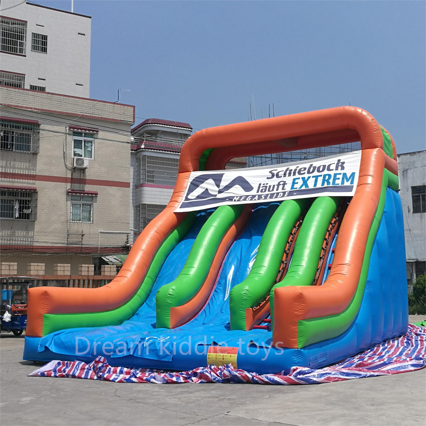 Double Lane Party Rental Playground Commercial Giant water slide inflatable Dry and Wet Water Slide for Adult and Kids