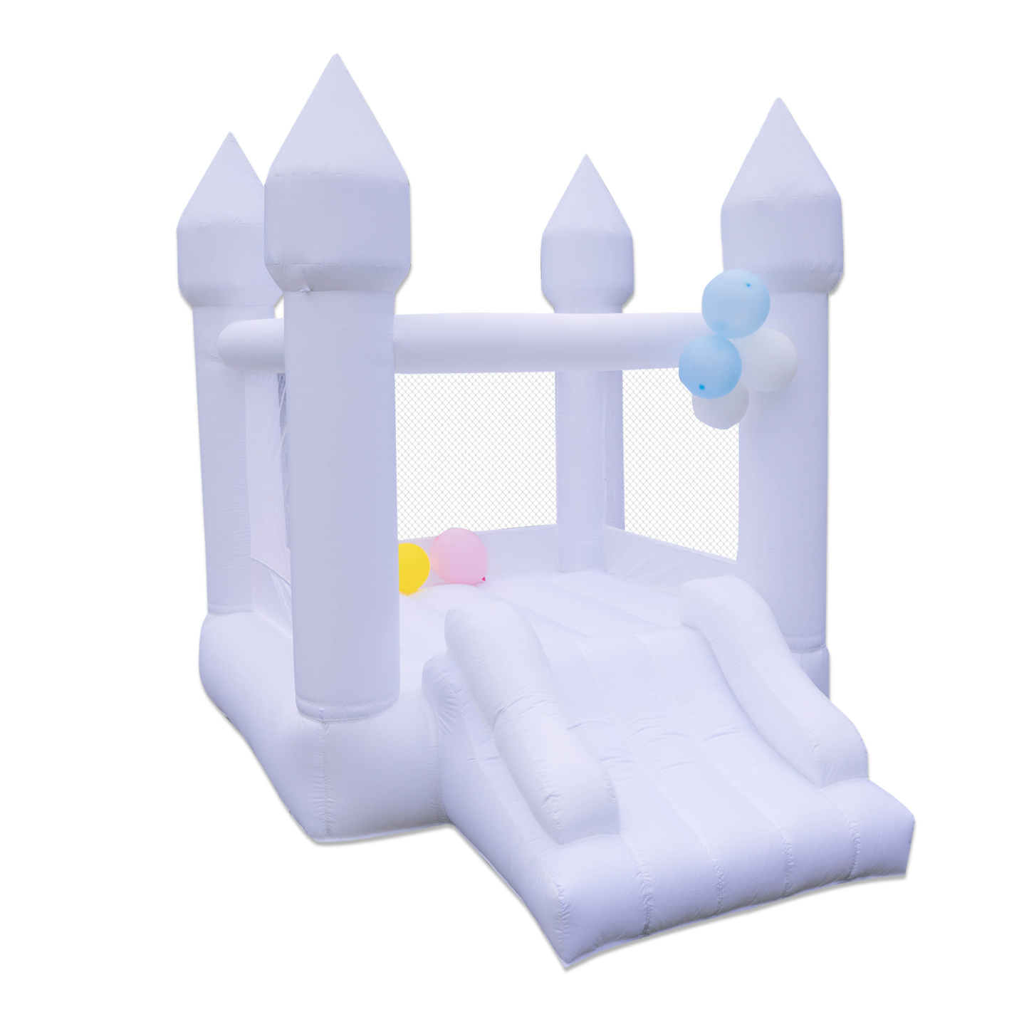6FTx8FT Backyard White Mini PVC Inflatable Bounce House with Slide Bouncy Area for Kids