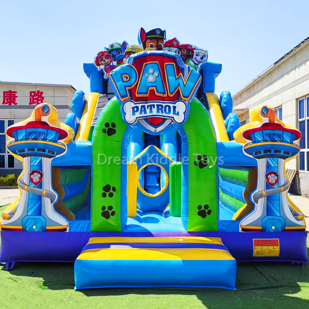 Paw Kids Inflatable Patrol Slide Commercial Giant Inflatable Bouncy Castle with Slide 