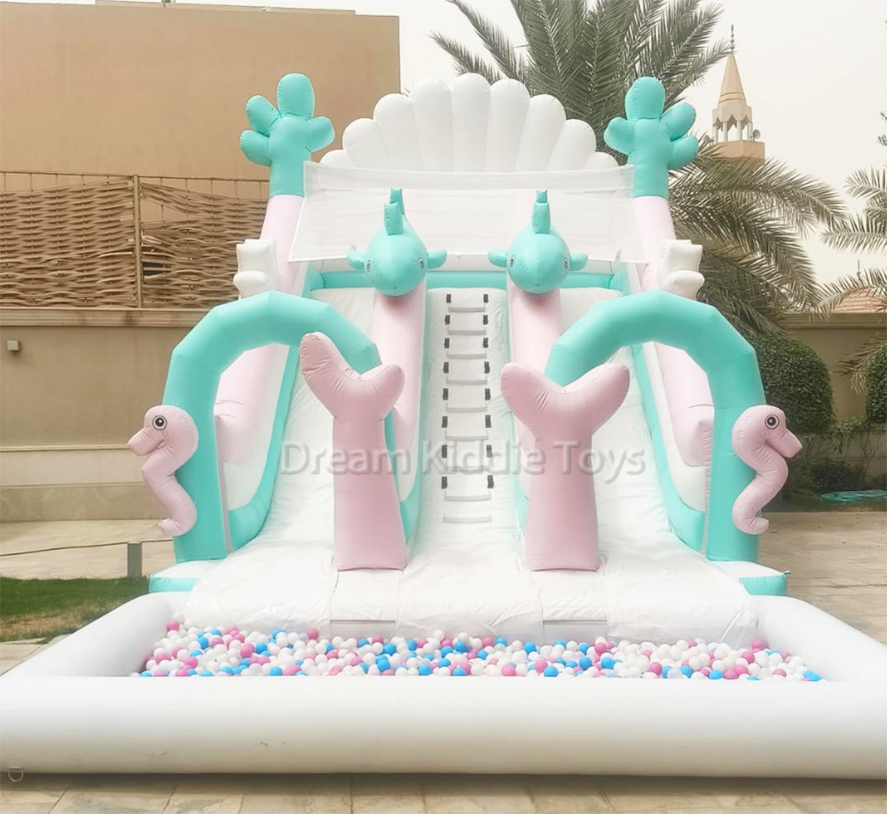 Mermaid Kids Inflatable Slide with Pool Commercial Giant Inflatable Bouncy Castle with Slide 