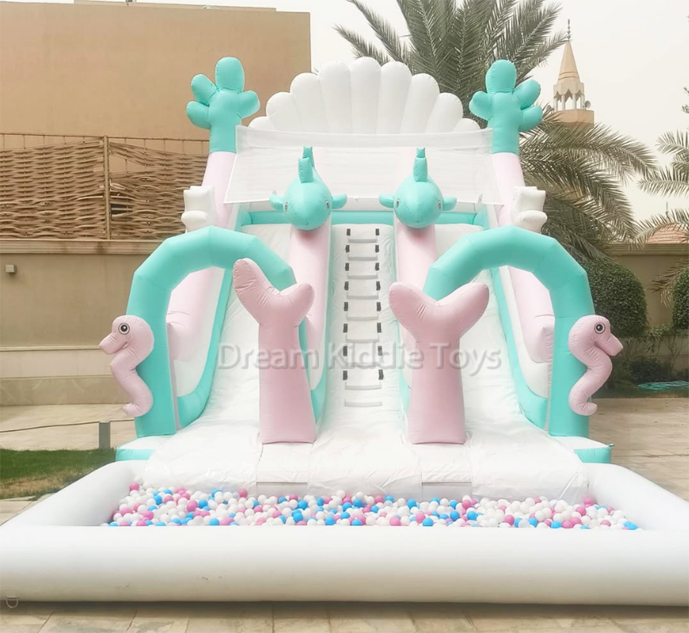 Mermaid Kids Inflatable Slide with Pool Commercial Giant Inflatable Bouncy Castle with Slide 