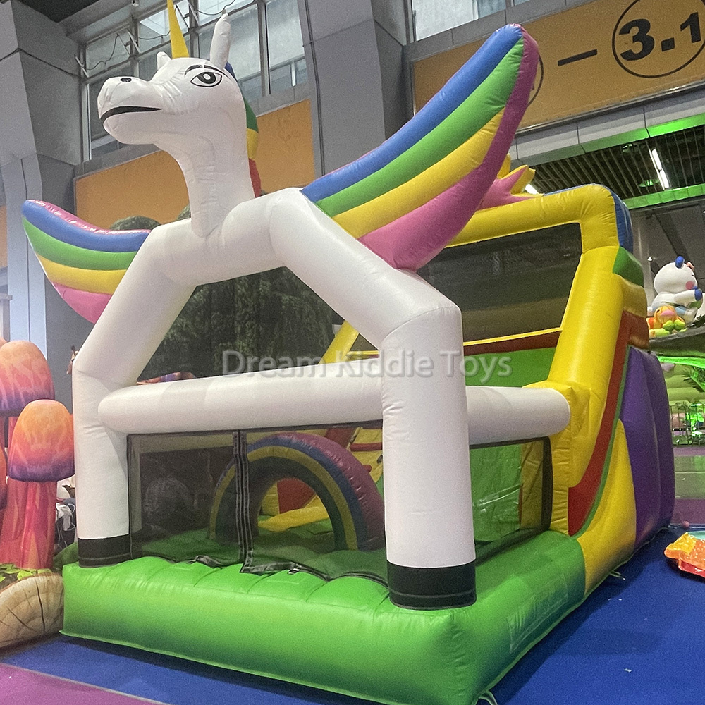 Unicorn Inflatable Slide Rental Commercial Inflatable Bouncy Castle with Slide 