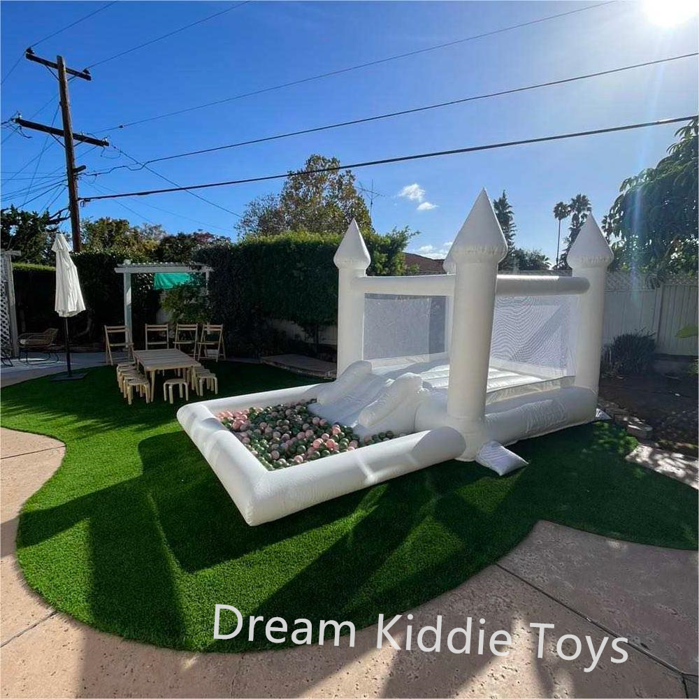 Party White Bouncy Castle Bounce House Inflatable Bouncing Castle With Slide And Ball Pool