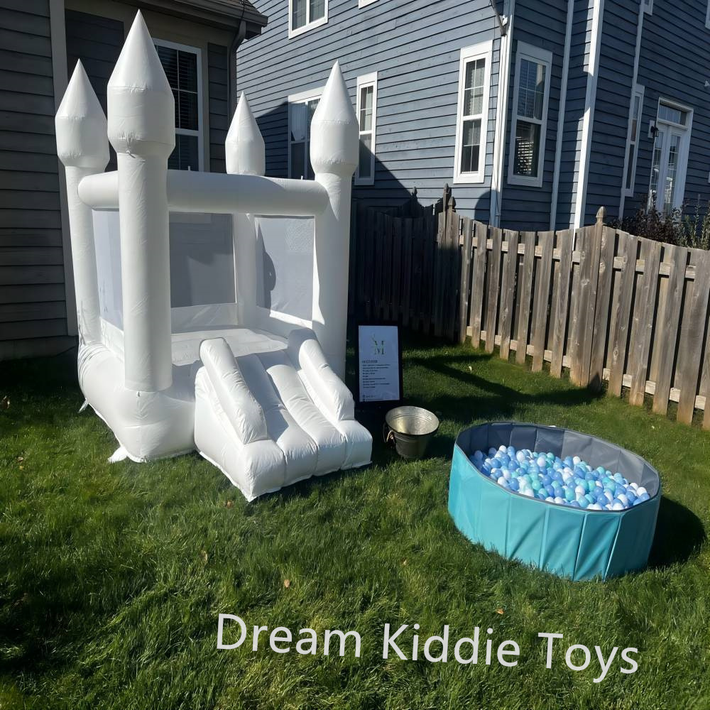 Party White Bouncy Castle Bounce House Inflatable Bouncing Castle With Slide And Ball Pool