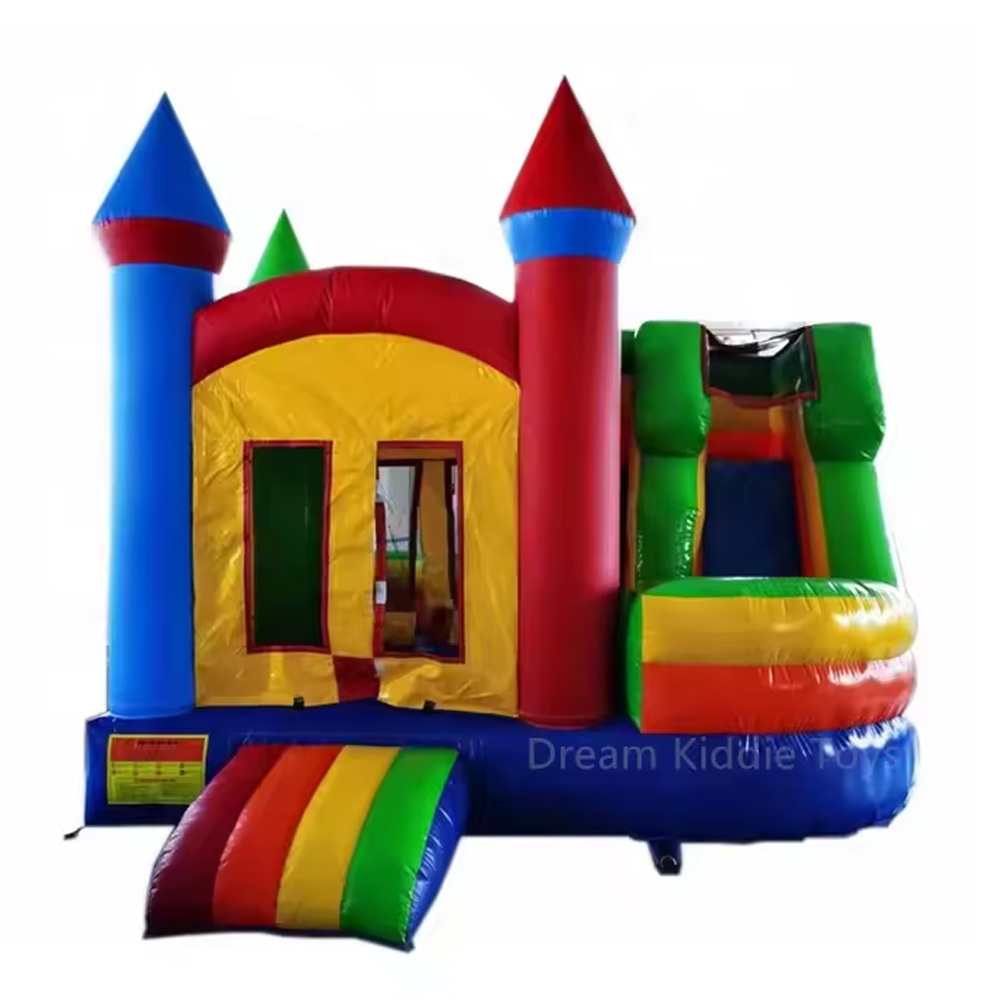 Colorful inflatable bouncer combo Slide bouncy slide combo inflatable bounce house with slide