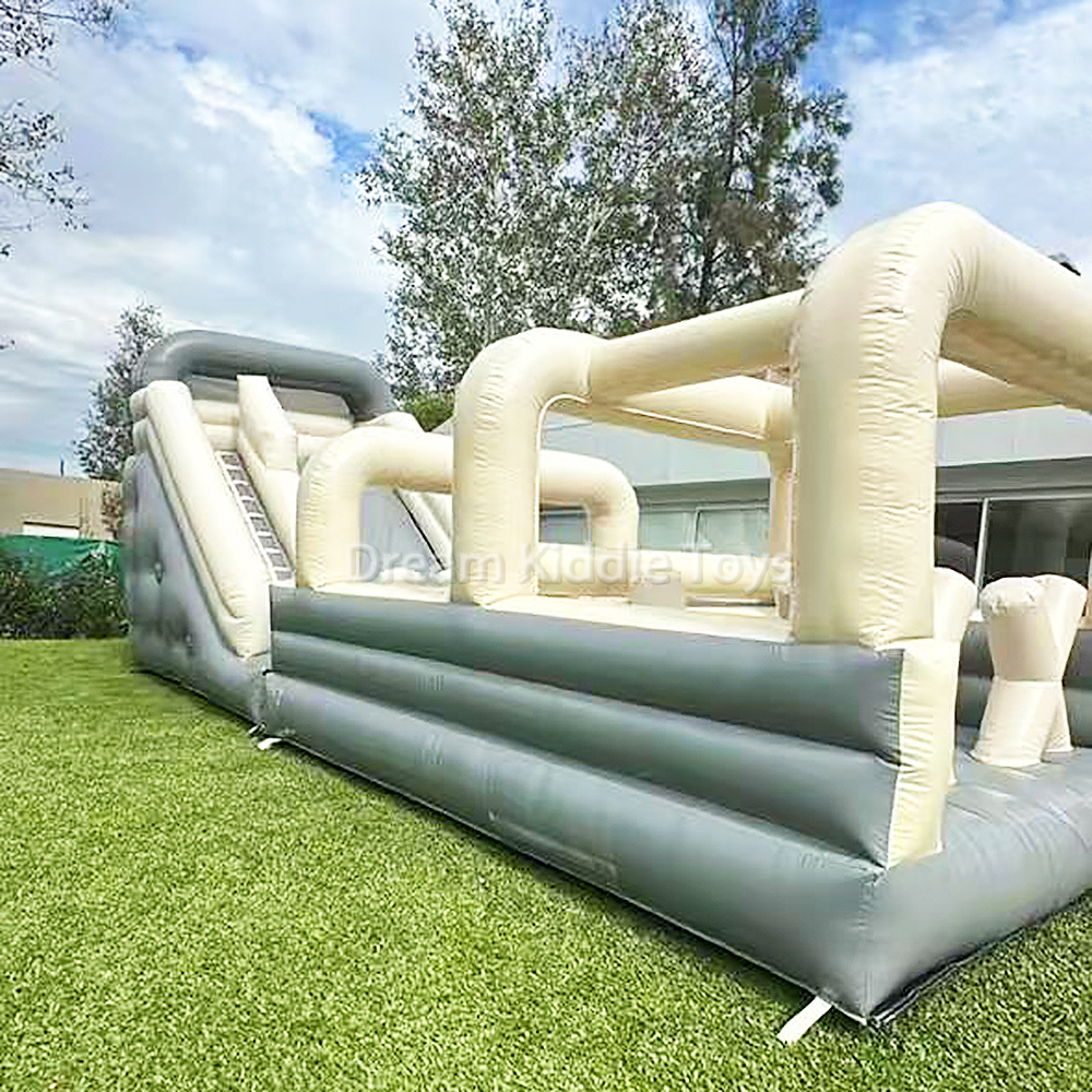 Giant Commercial Inflatable Obstacle Slide Outdoor Giant Inflatable Bouncy Slips N Slide