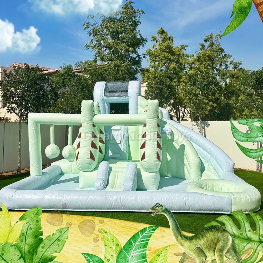 Mint Commercial Water Slide Outdoor Inflatable Bouncy Water Slide Splash Pool