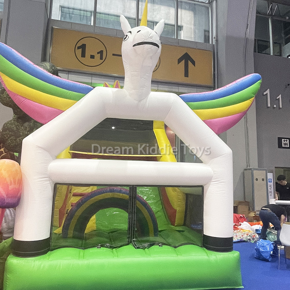 Unicorn Inflatable Slide Rental Commercial Inflatable Bouncy Castle with Slide 