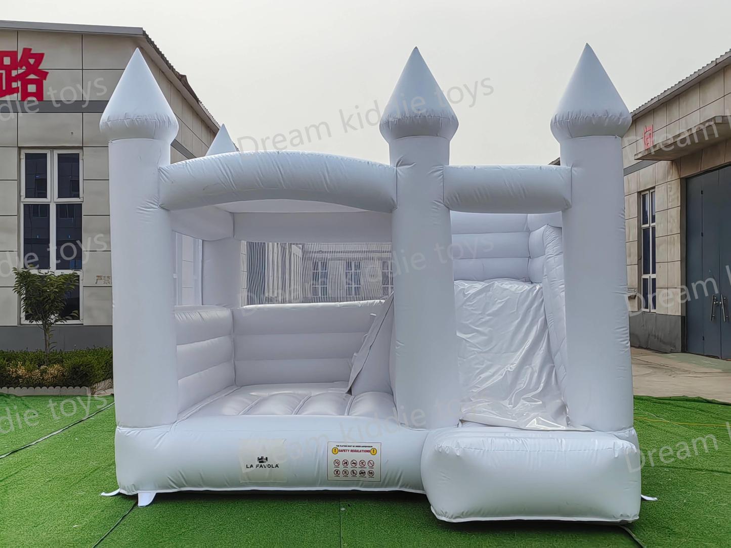 White Playground Bouncer Inflatable Castle Bouncy Slide Jump Bounce House For Kids And Adults