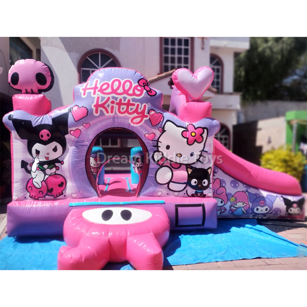 Hello Kids Commercial Jumping Bouncy Castle Kitty Inflatable bouncers Children Cartoon Combo 