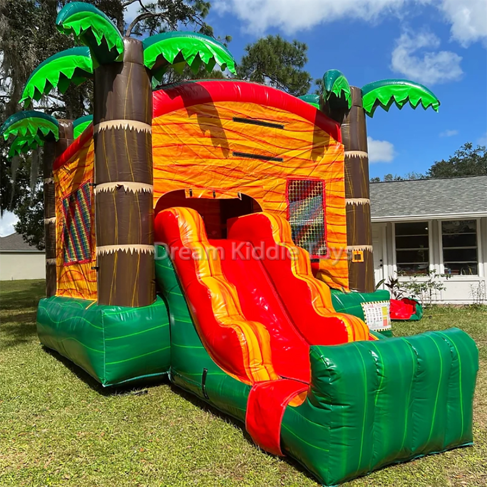 Tropical Children Commercial Jumping Bouncy Castle Palm Inflatable bouncers bounce house Inflatable Combo 
