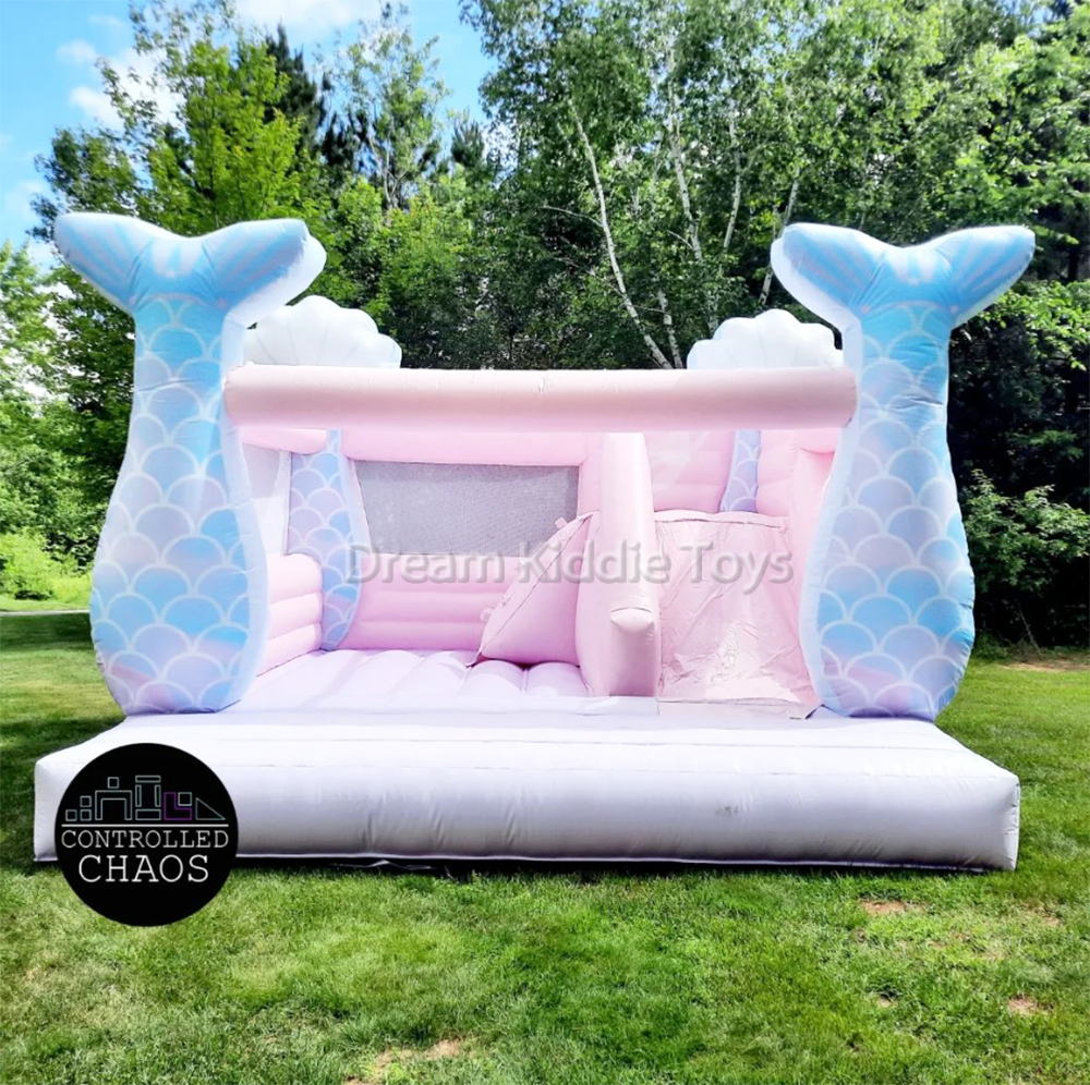 Mermaid Commercial Jumping Bouncy Castle Pink Inflatable bouncers bounce house for Girls