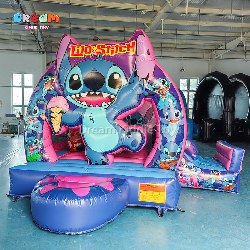 Stitch Theme PVC Inflatable Bouncy Castle Combo with Slide