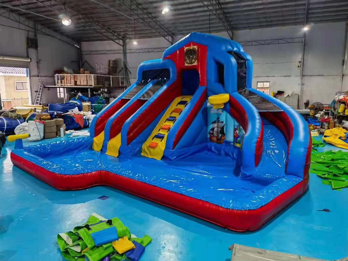 7X4M Giant Inflatable Double water slide bouncer w/pool climbing Mutifunction for rental 