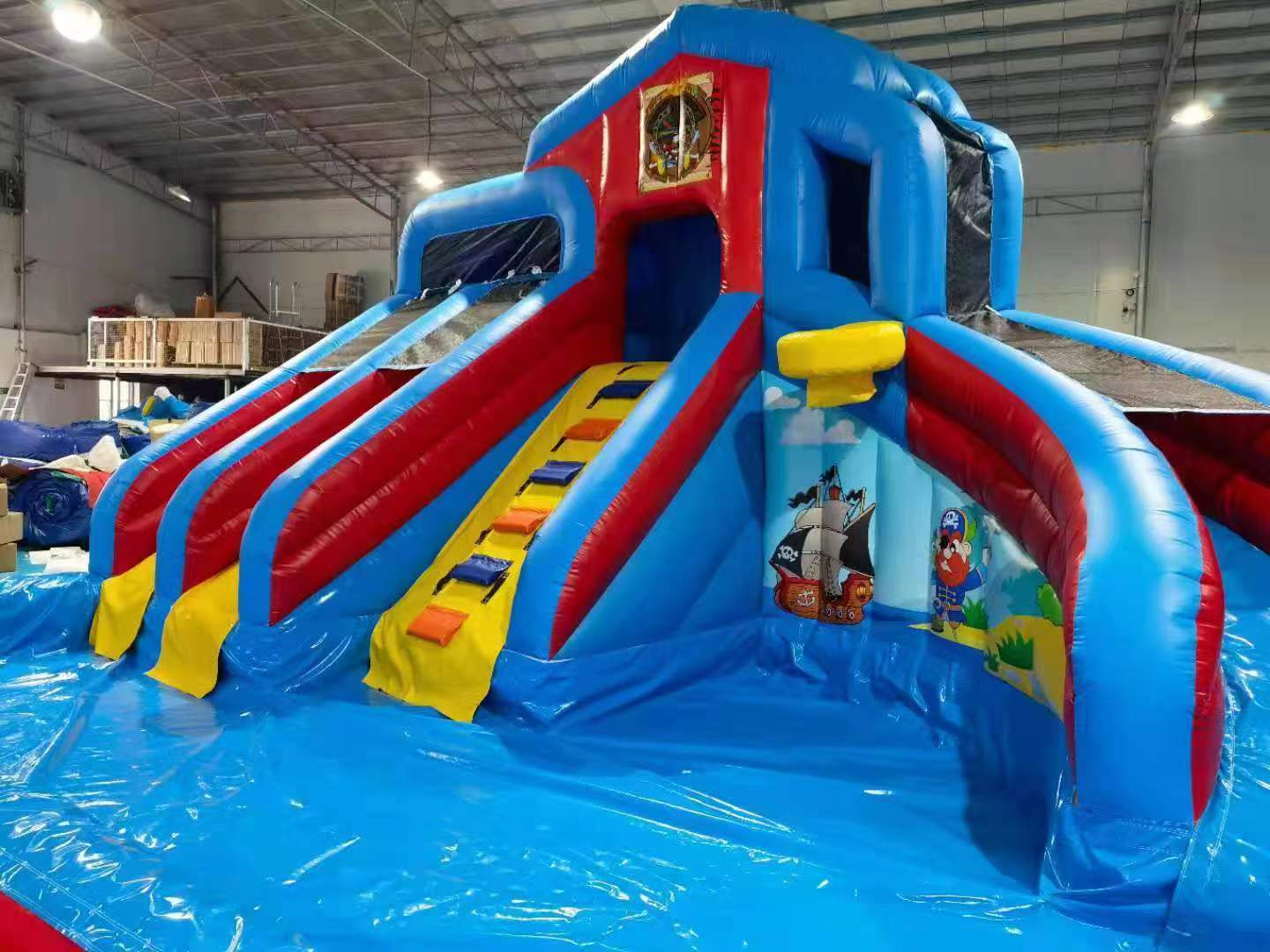 7X4M Giant Inflatable Double water slide bouncer w/pool climbing Mutifunction for rental 
