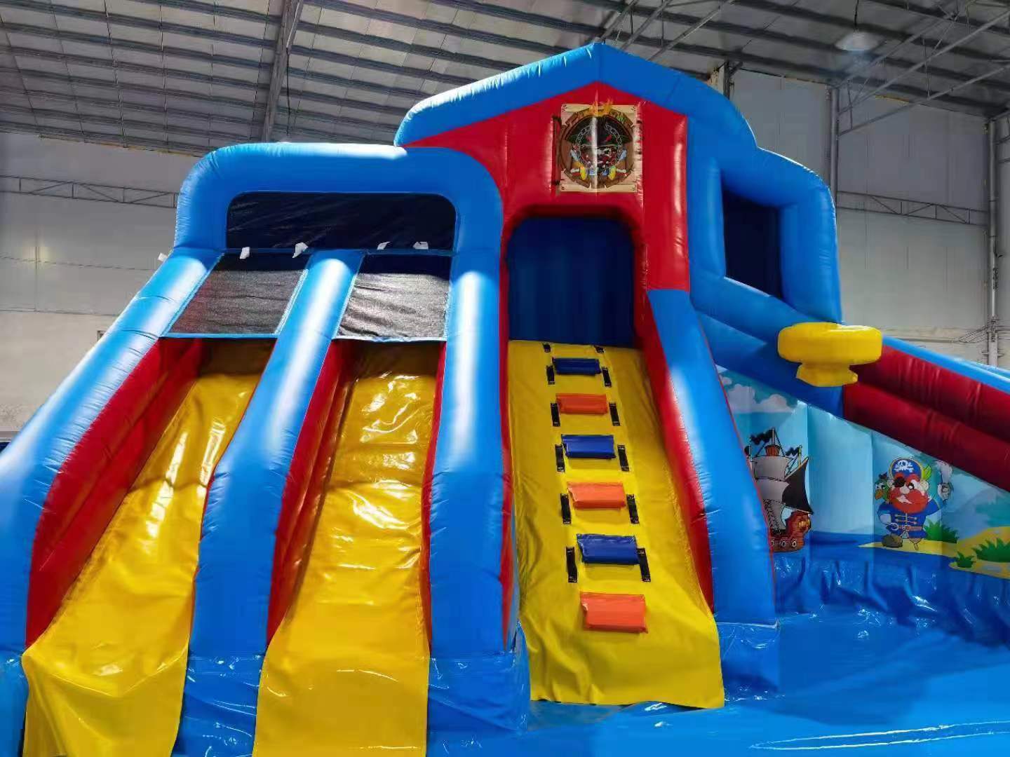 7X4M Giant Inflatable Double water slide bouncer w/pool climbing Mutifunction for rental 