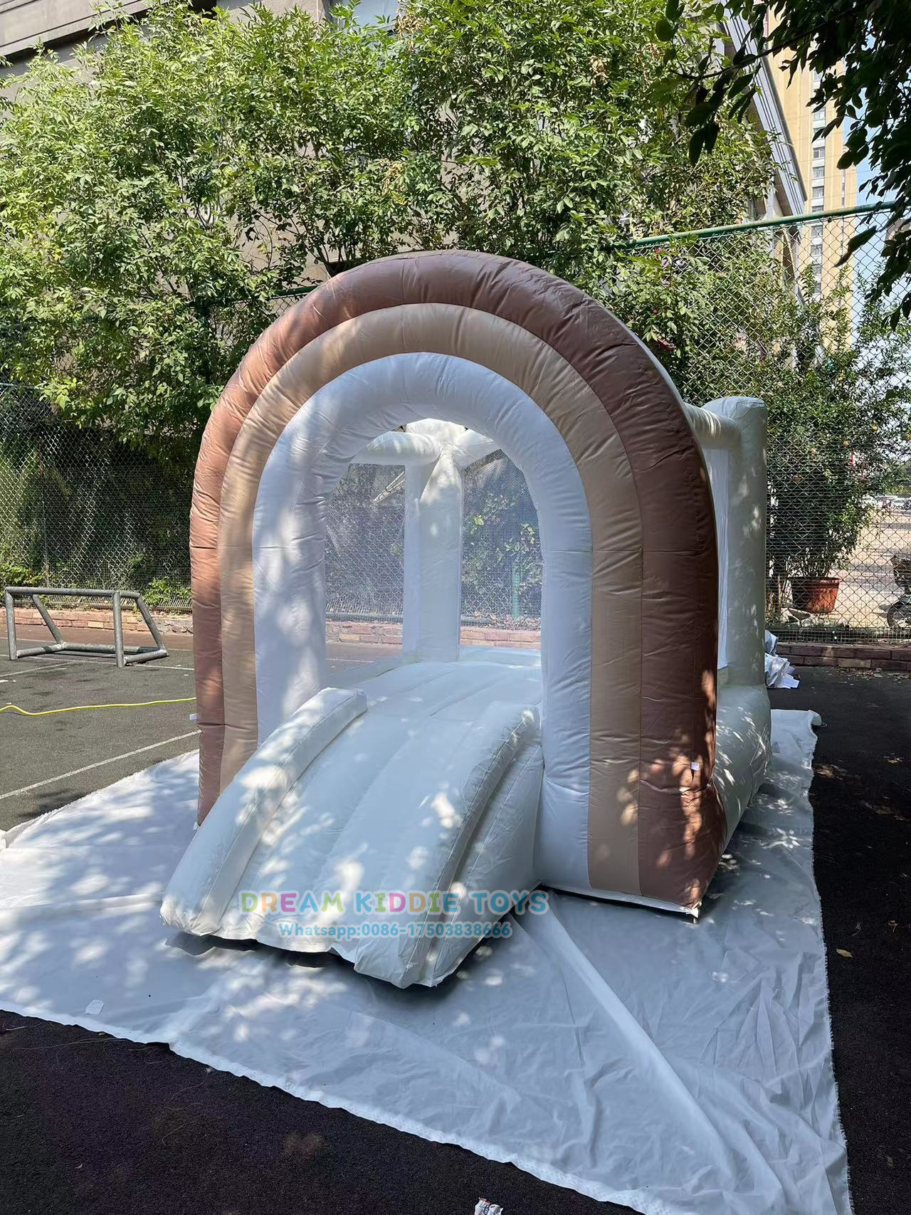 Commecial PVC material Rainbow Bouncy House Brown Jumping House Bouncy Castle Mini bounce