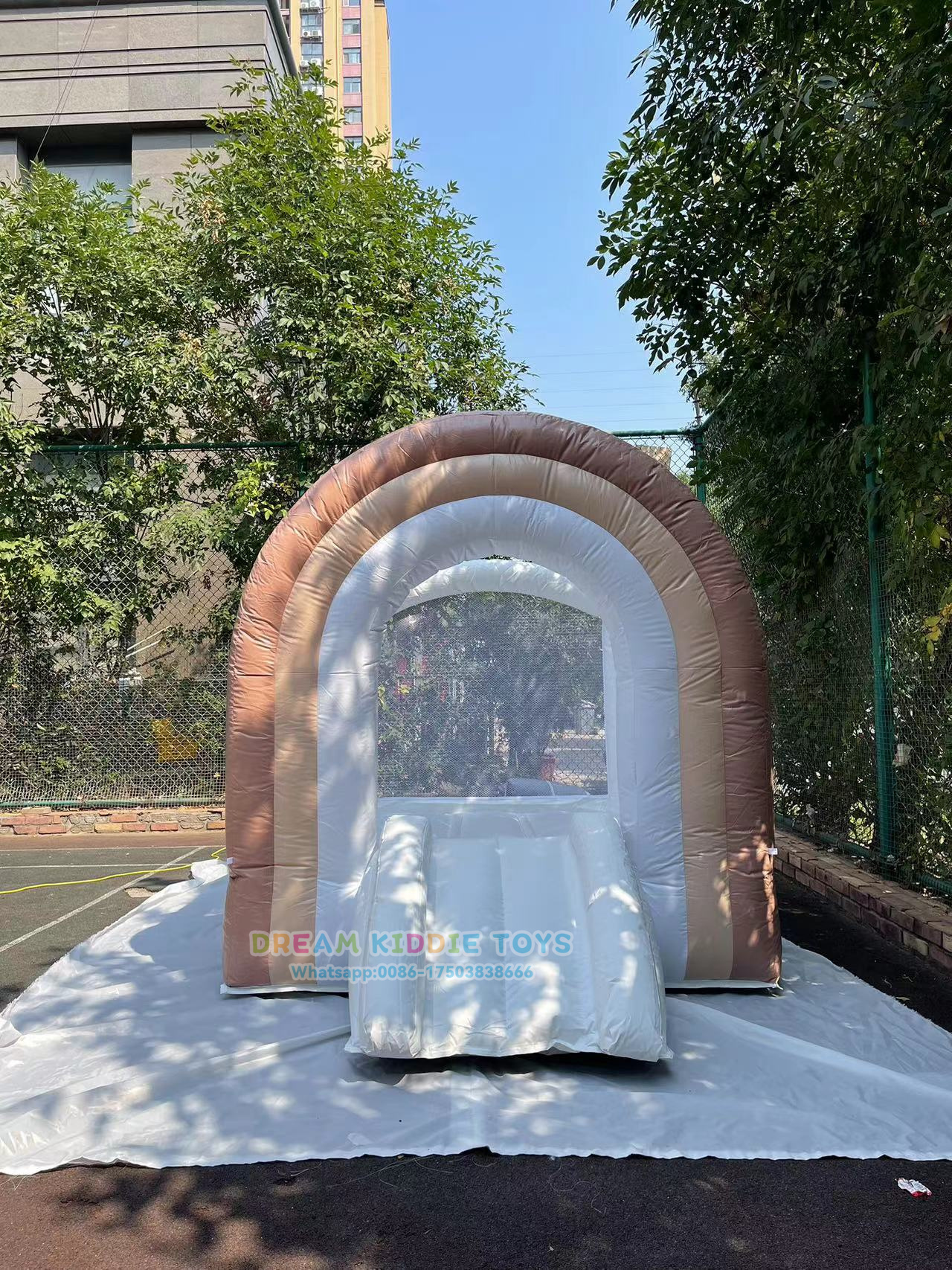 Commecial PVC material Rainbow Bouncy House Brown Jumping House Bouncy Castle Mini bounce