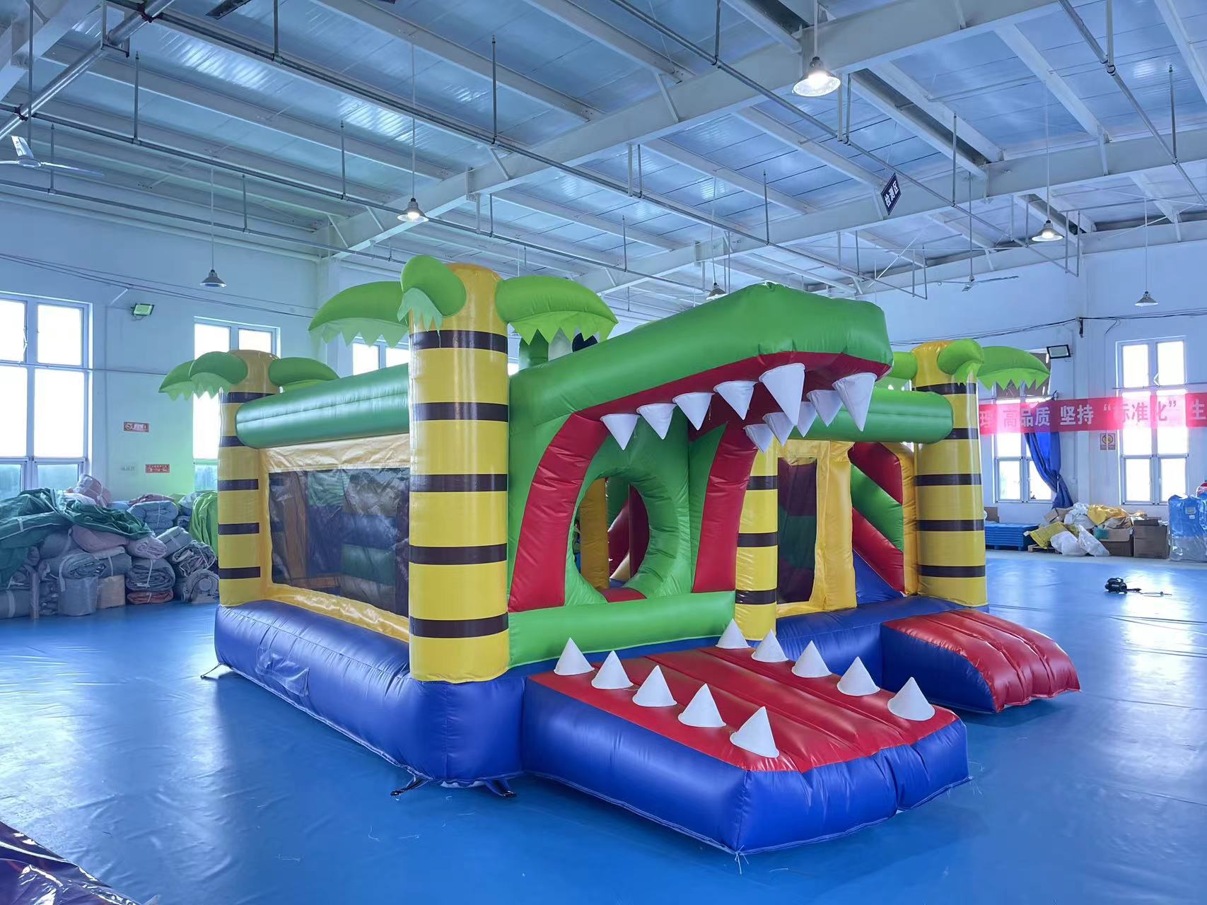 5.5MX5M Crocodile Park Inflatable Combo Jumping Castle With Slide For Kids Birthday Crocodile Inflatable Bounce House For Party