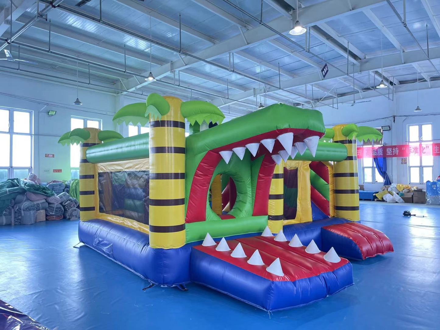 5.5MX5M Crocodile Park Inflatable Combo Jumping Castle With Slide For Kids Birthday Crocodile Inflatable Bounce House For Party