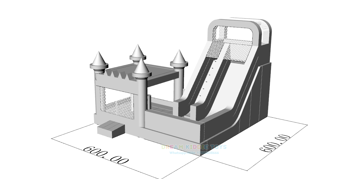 Outdoor Wedding White Bounce House with slide Giant Inflatable Castle Combo slide pool jumping house for Rental
