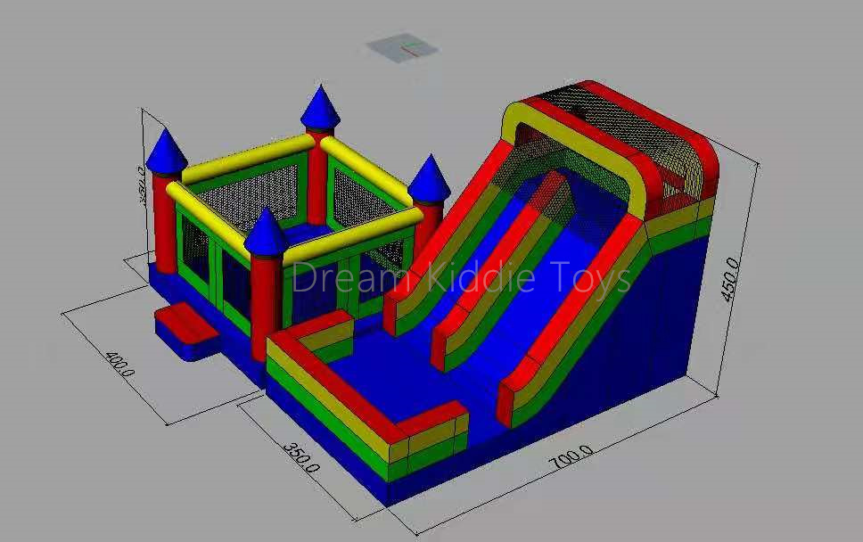 Giant 24x23FT Muticolor Adults Bouncer slide obstacle Bouncy Castle mutifunction