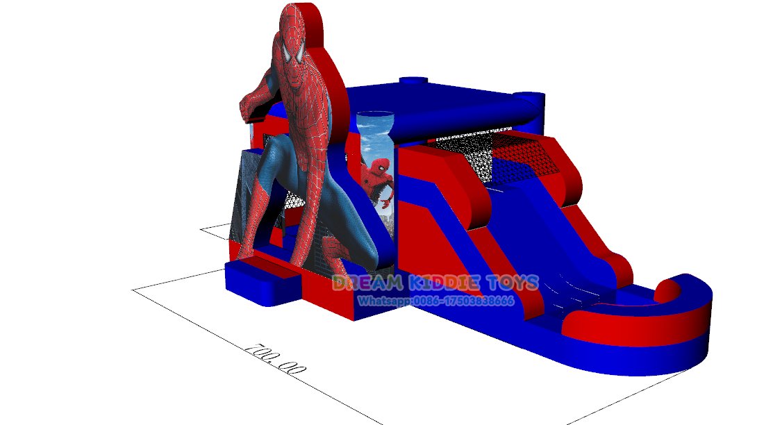 Commercial Cartoon Spiderman Inflatable waterslide Bouncer Jumping Slide Inflatable Giant Water Park Slide Mutifunction 