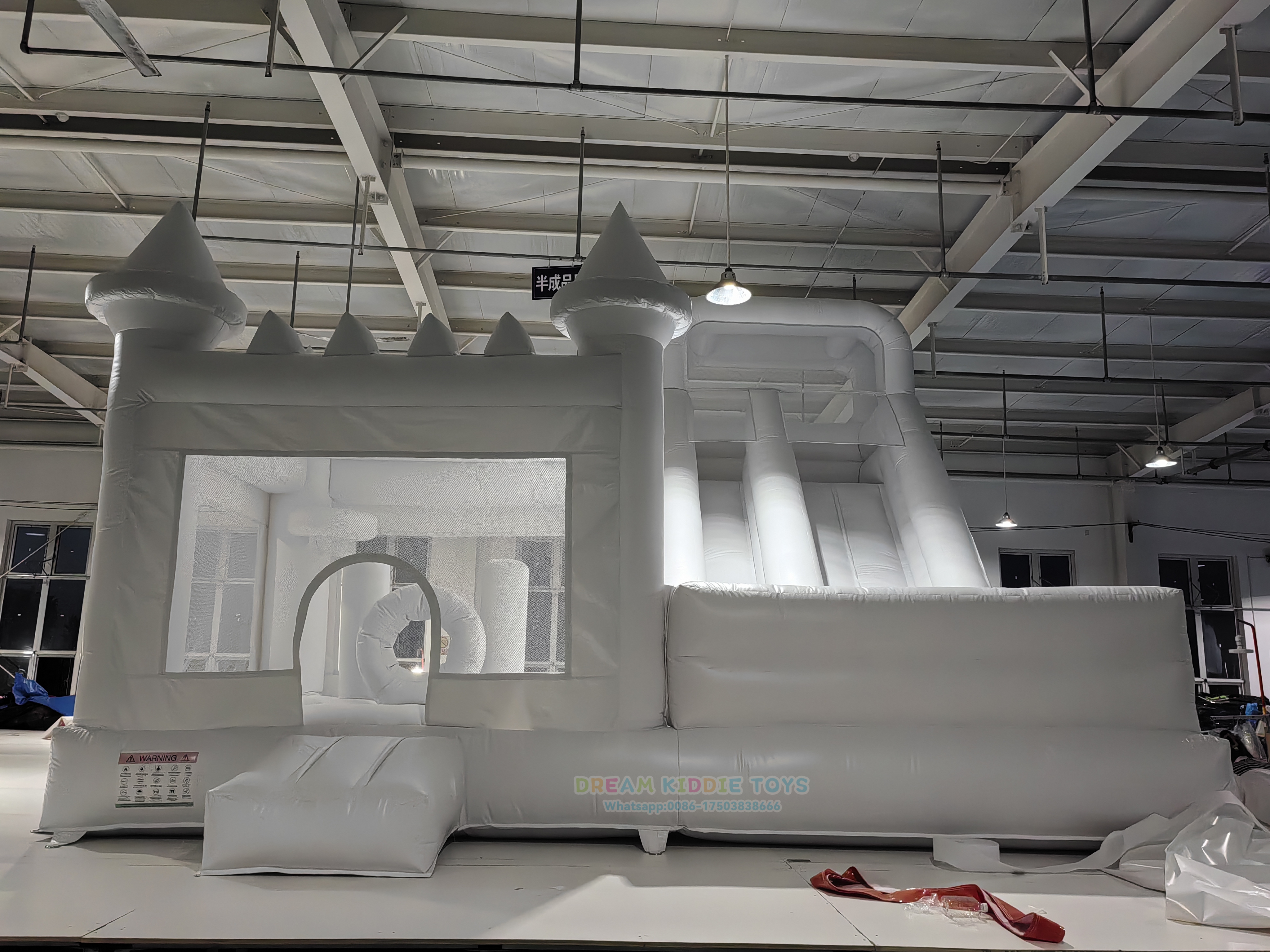Outdoor Wedding White Bounce House with slide Giant Inflatable Castle Combo slide pool jumping house for Rental