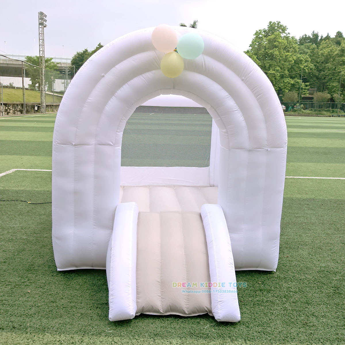 Mini Girl Rainbow Bouncy House Pastel Pink Jumping House Bouncy Castle Kid's bounce castle 