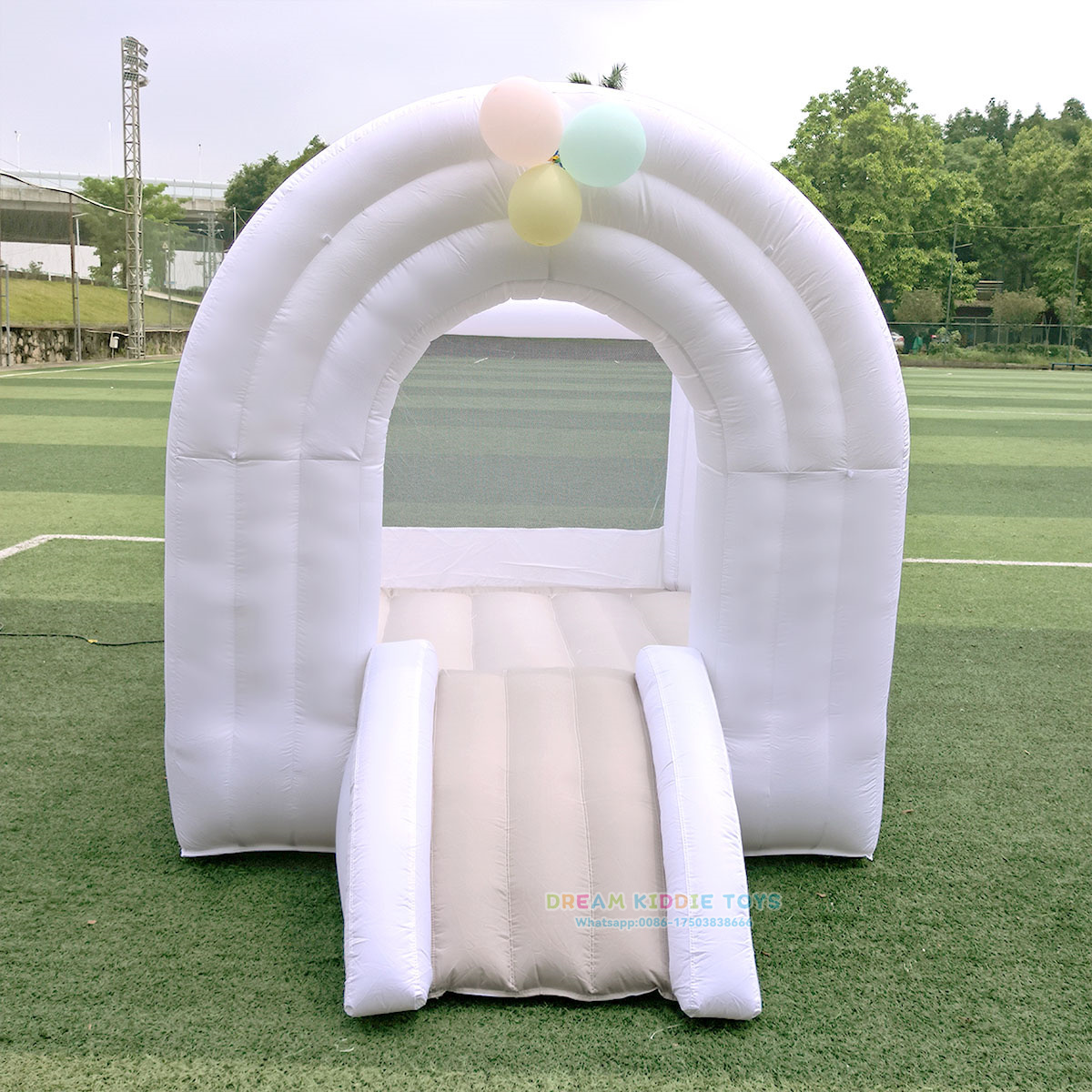 Mini Girl Rainbow Bouncy House Pastel Pink Jumping House Bouncy Castle Kid's bounce castle 