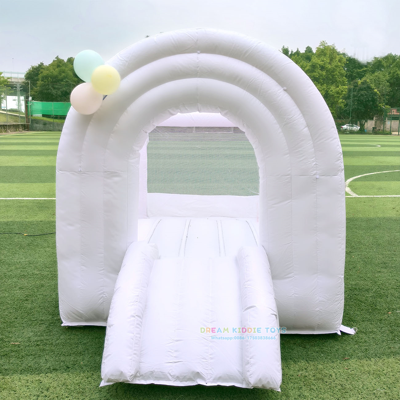 Mini Girl Rainbow Bouncy House Pastel Pink Jumping House Bouncy Castle Kid's bounce castle 