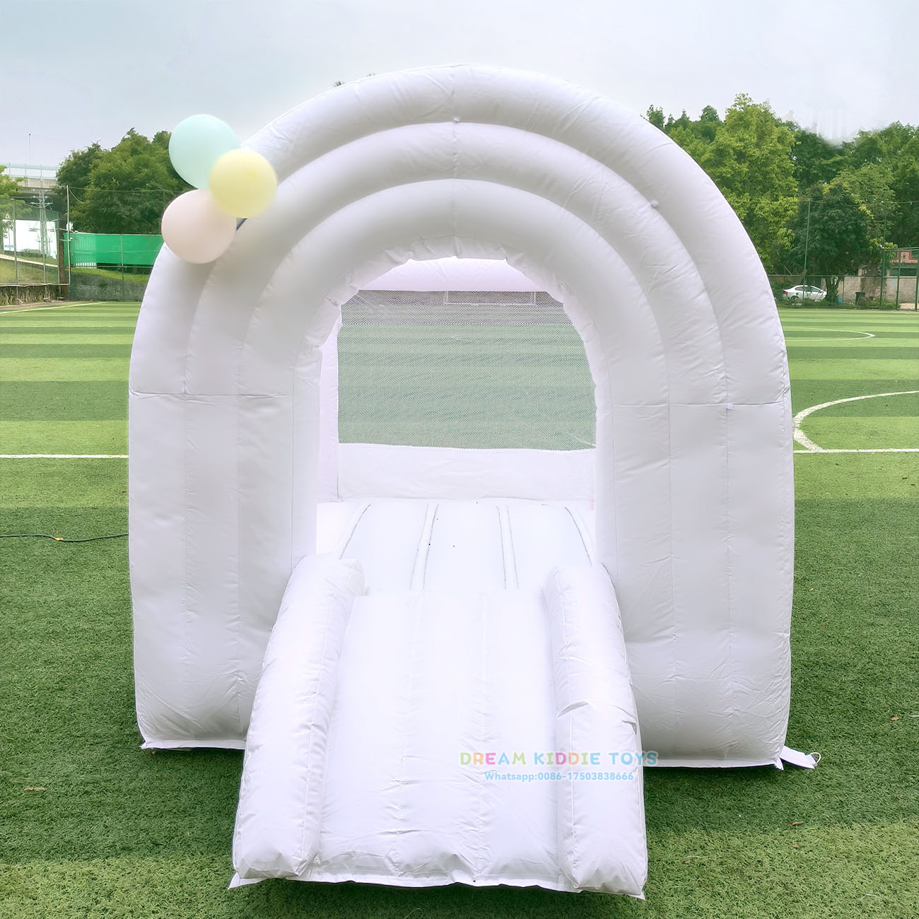 Mini Girl Rainbow Bouncy House Pastel Pink Jumping House Bouncy Castle Kid's bounce castle 