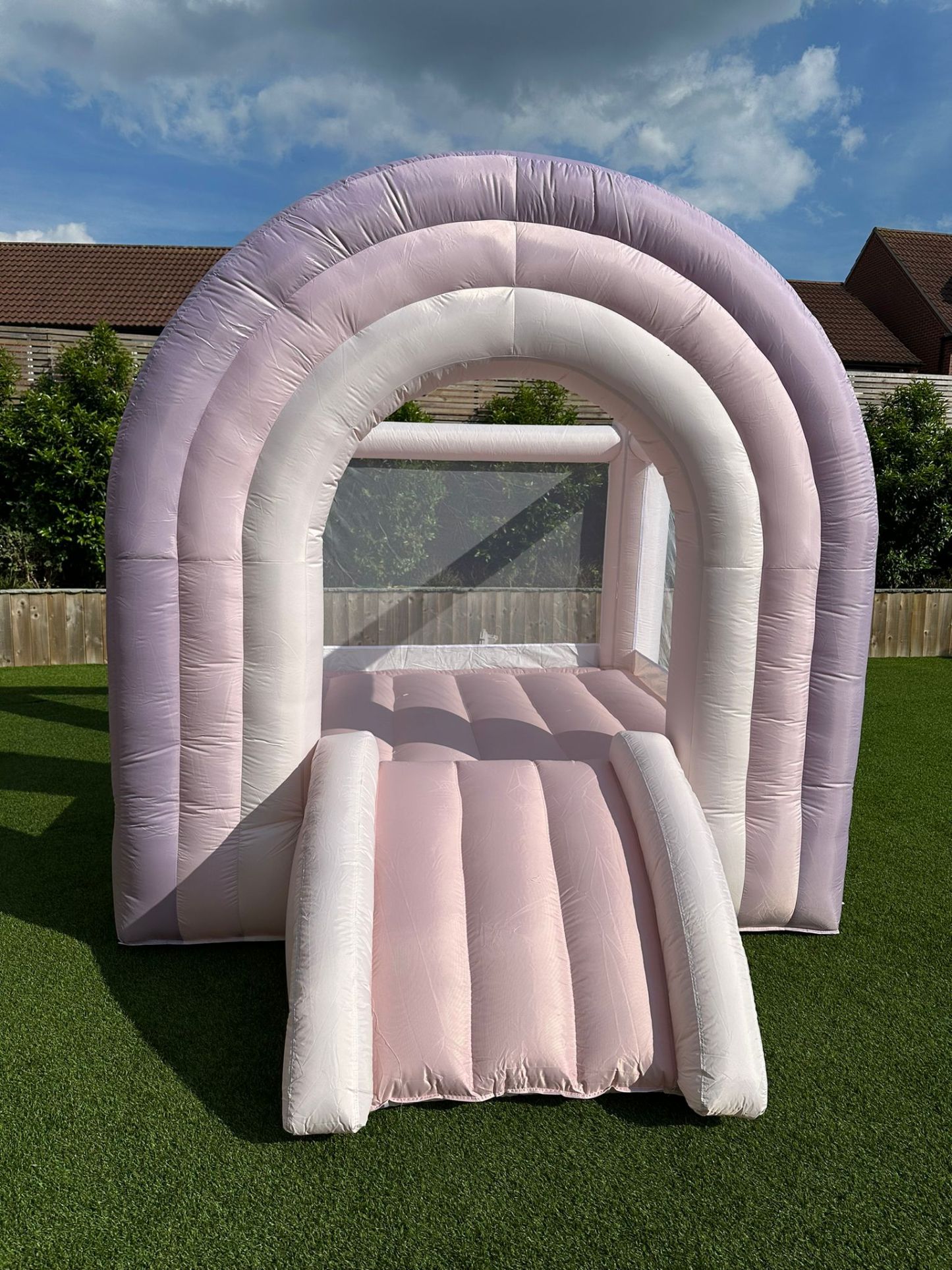 Mini Girl Rainbow Bouncy House Pastel Lavender Jumping House Bouncy Castle Kid's bounce castle 