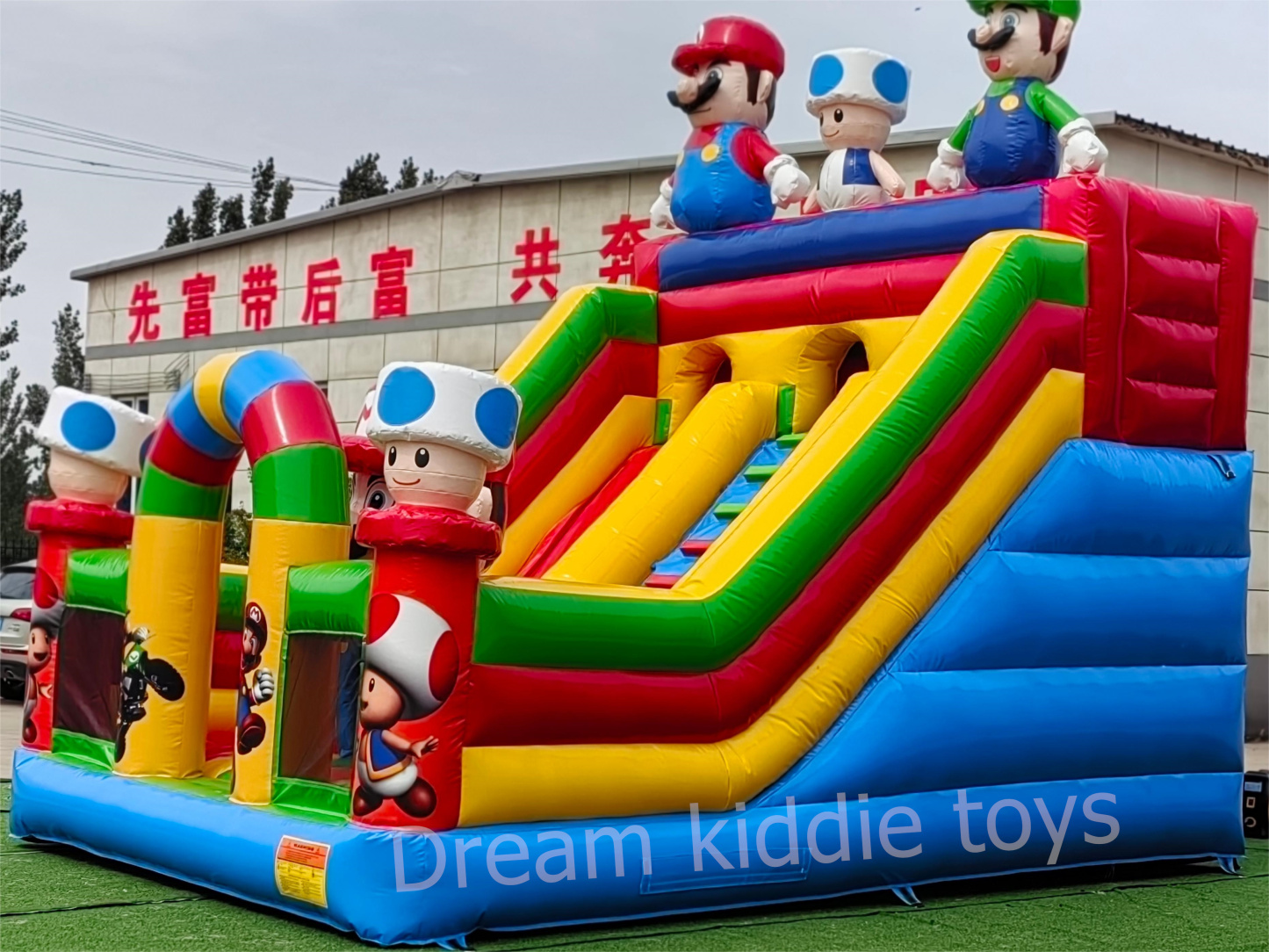 Commercial Outdoor Inflatable Bouncer  Cartoon Theme Bouncer Jumping Bouncy Castle With Slide For Sale