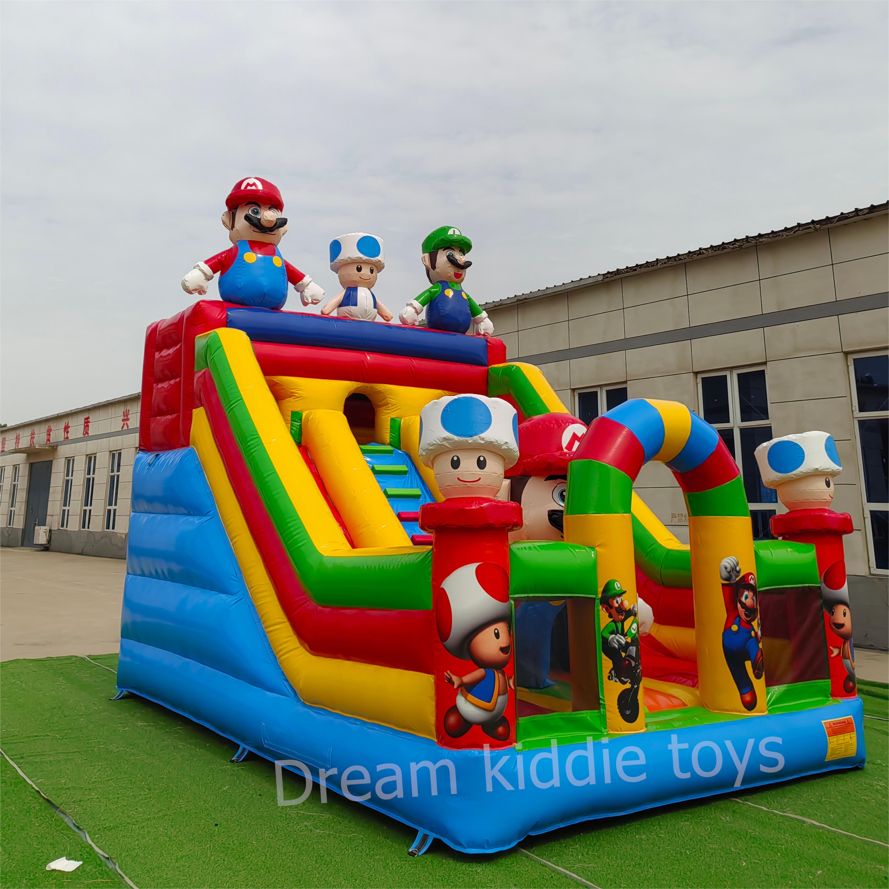 Commercial Outdoor Inflatable Bouncer  Cartoon Theme Bouncer Jumping Bouncy Castle With Slide For Sale