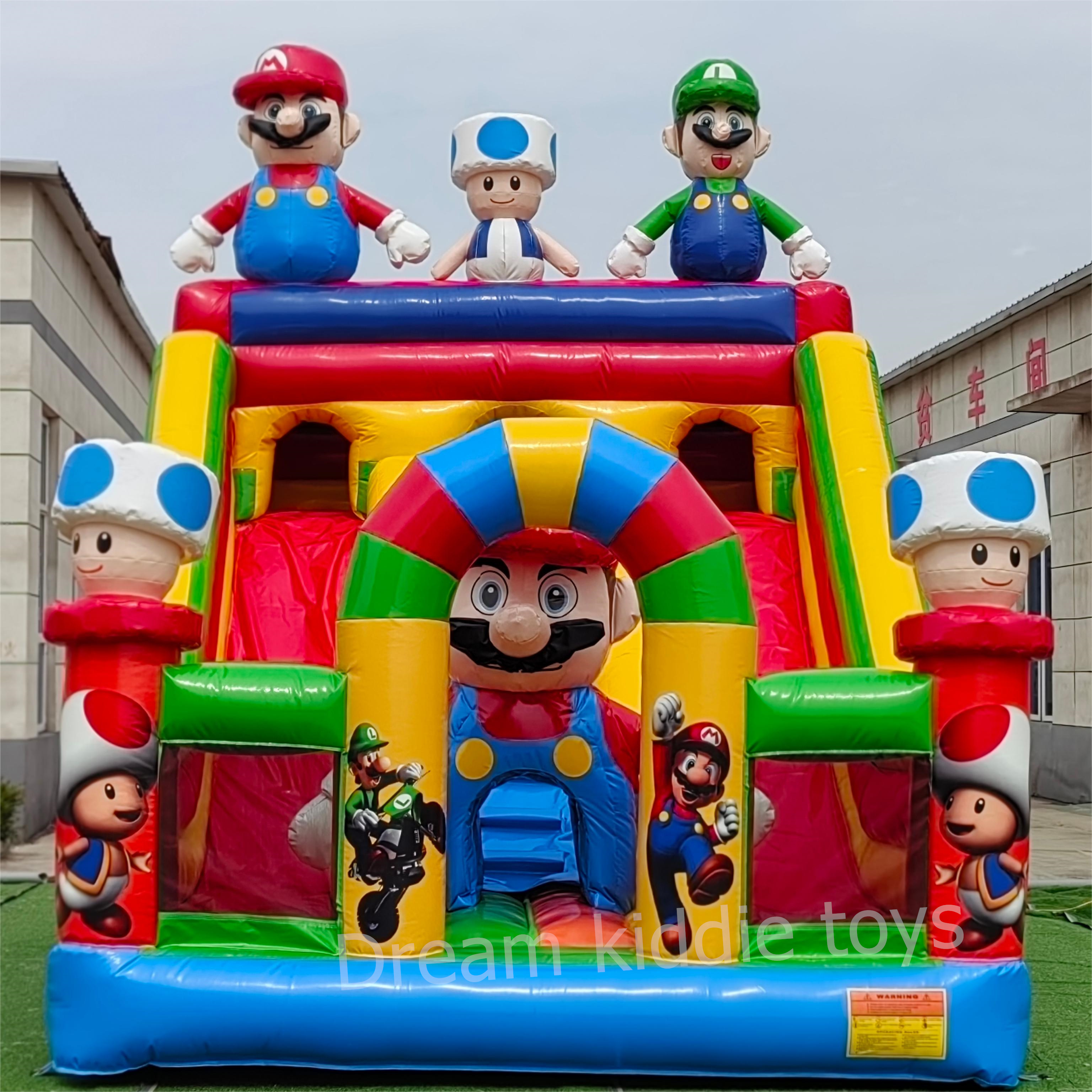 Commercial Outdoor Inflatable Bouncer  Cartoon Theme Bouncer Jumping Bouncy Castle With Slide For Sale