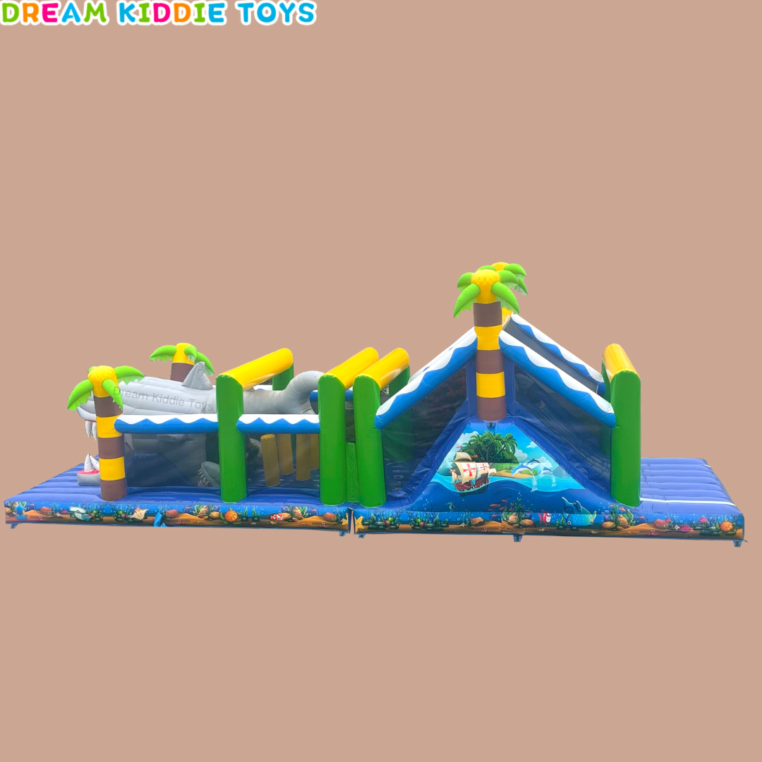 Shark inflatable interactive game for kids inflatable castle with slide bounce house for children play ground outdoor toys