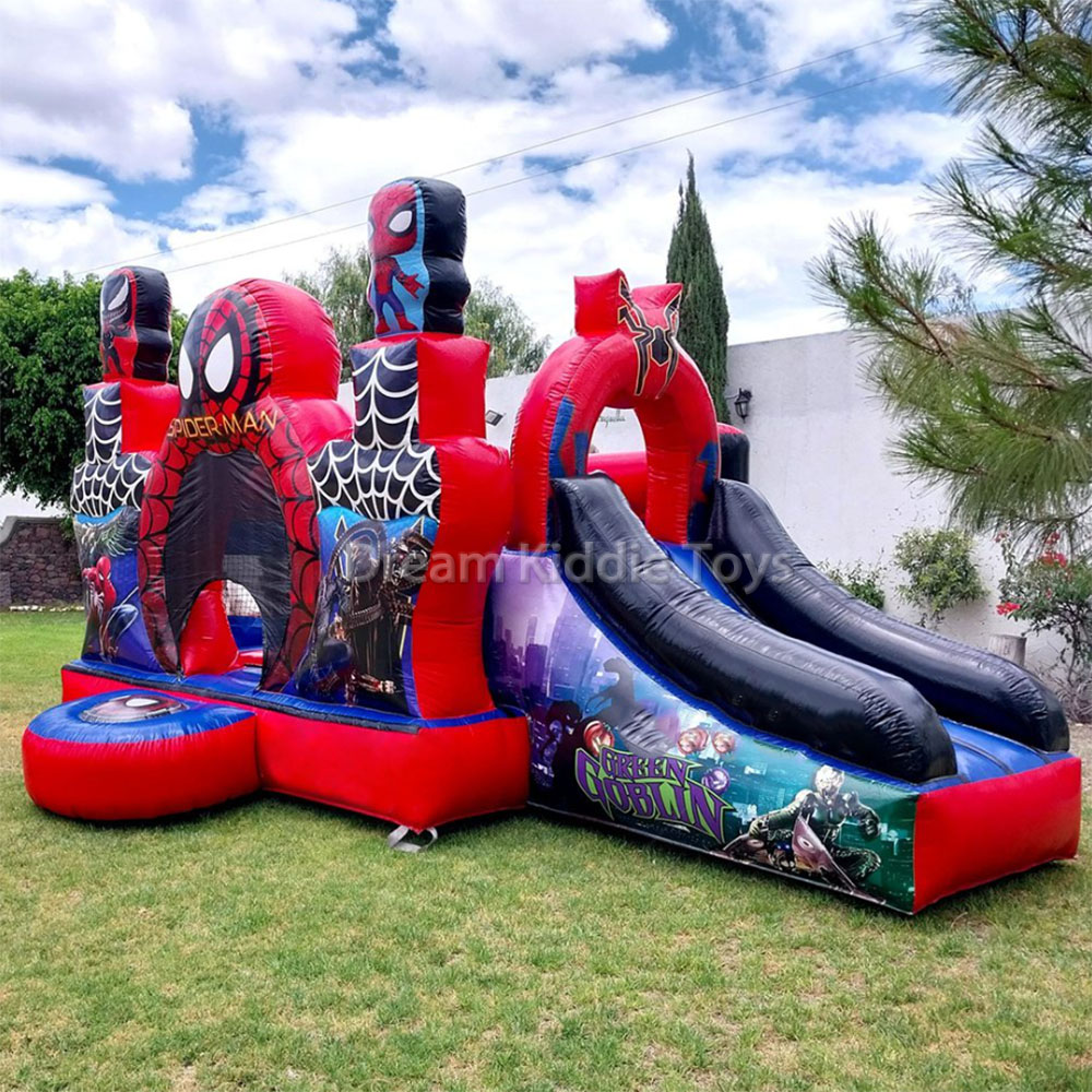 Spider Kids Commercial Jumping Bouncy Castle Man Inflatable bouncers Hero Children cartoon Inflatable Combo 