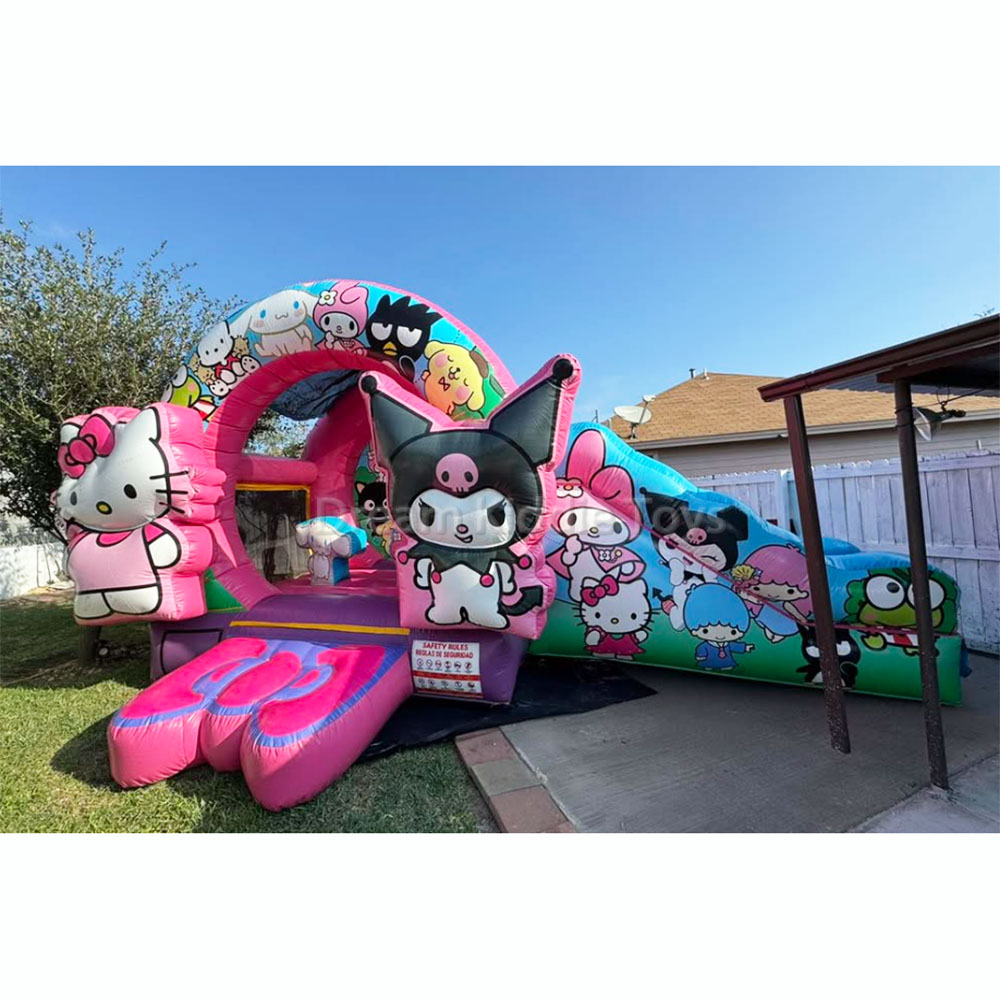 Hello Kids Commercial Jumping Bouncy Castle Kitty Inflatable bouncers Children Cartoon Combo 