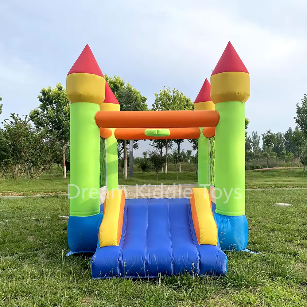 Mini Bouncer With Basketball Hoop And Slide Jumping Castle For Kids Inflatable Bouncer For Birthday Party