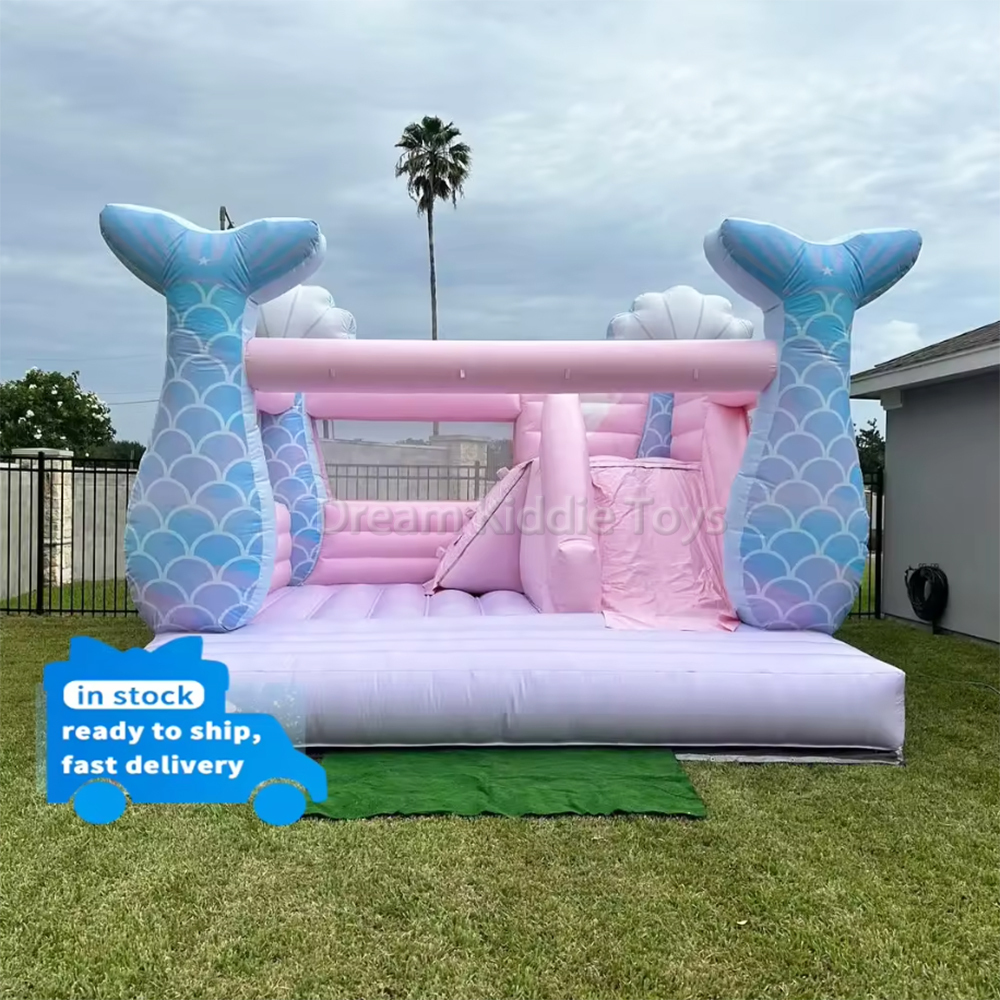 Mermaid Commercial Jumping Bouncy Castle Pink Inflatable bouncers bounce house for Girls