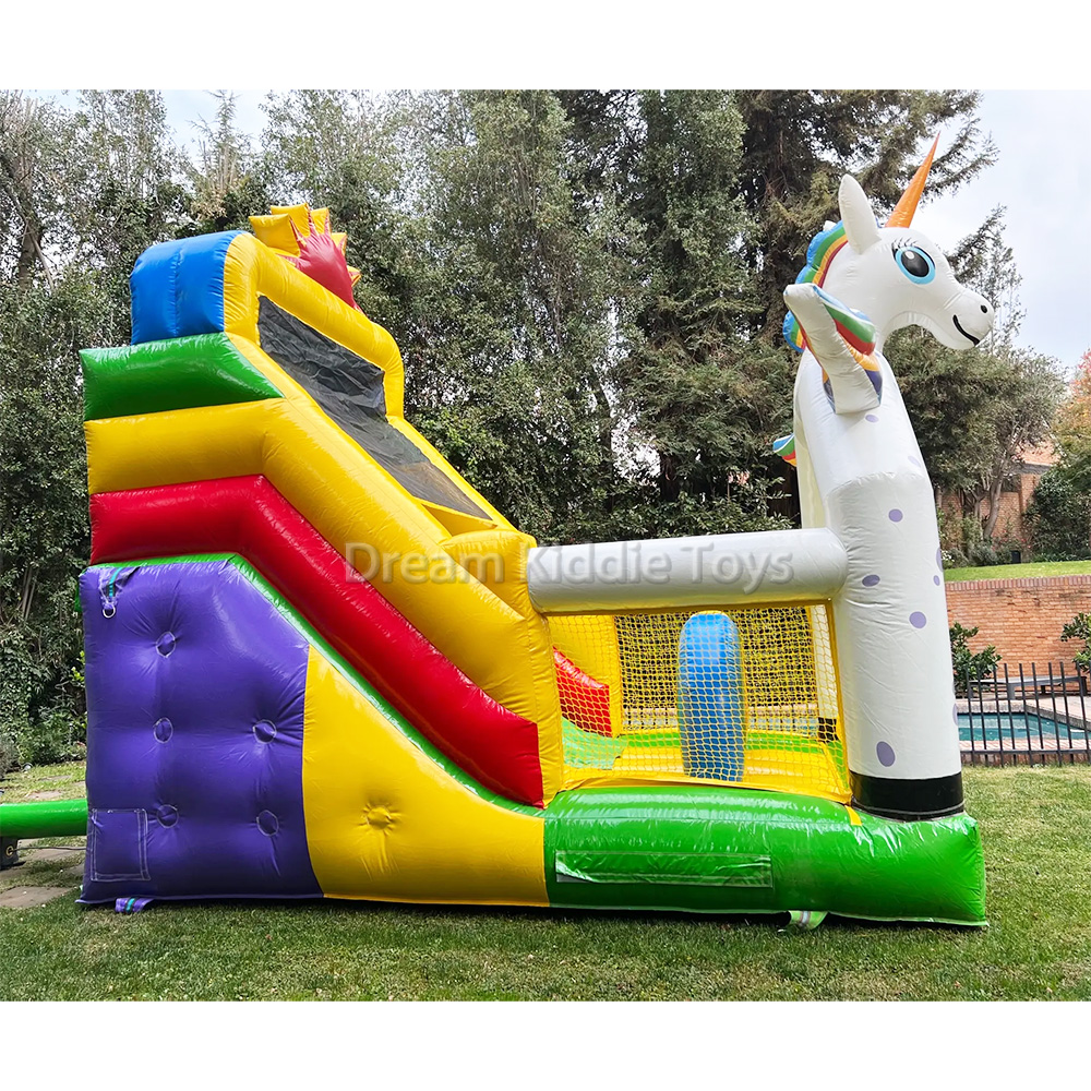Unicorn Inflatable Slide Rental Commercial Inflatable Bouncy Castle with Slide 