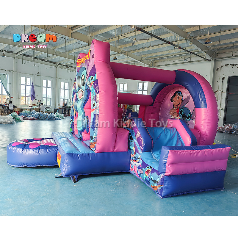 Stitch Theme PVC Inflatable Bouncy Castle Combo with Slide