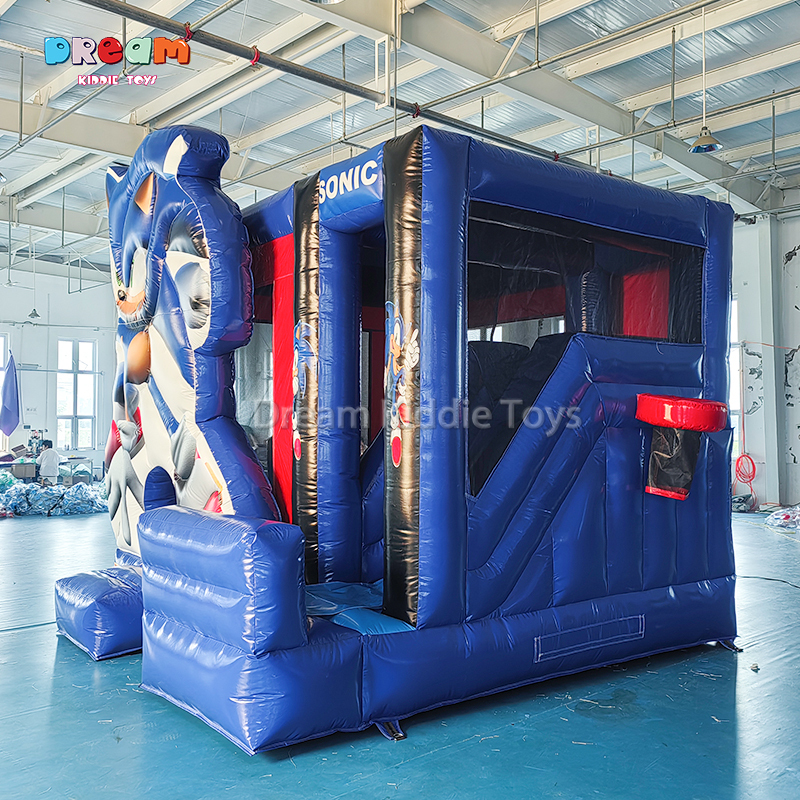 Sonic Theme PVC Inflatable Bouncer with Slide Jumping House