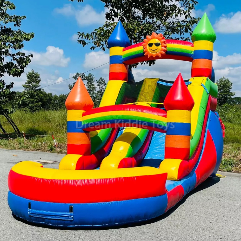 Indoor Outdoor Sun Mini Inflatable Bouncy Water Slide Splash Pool Children Water Slide For Kids 