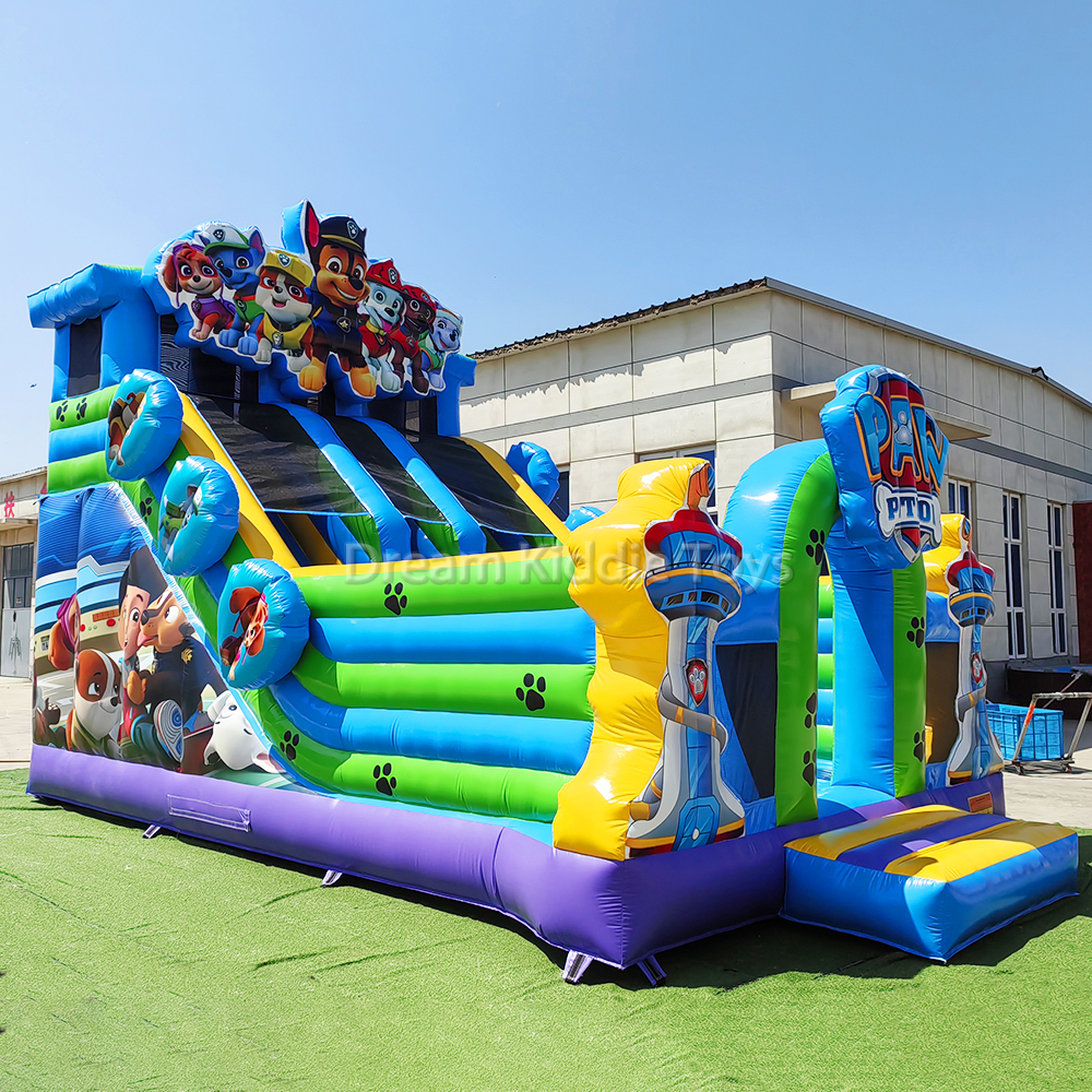 Paw Kids Inflatable Patrol Slide Commercial Giant Inflatable Bouncy Castle with Slide 