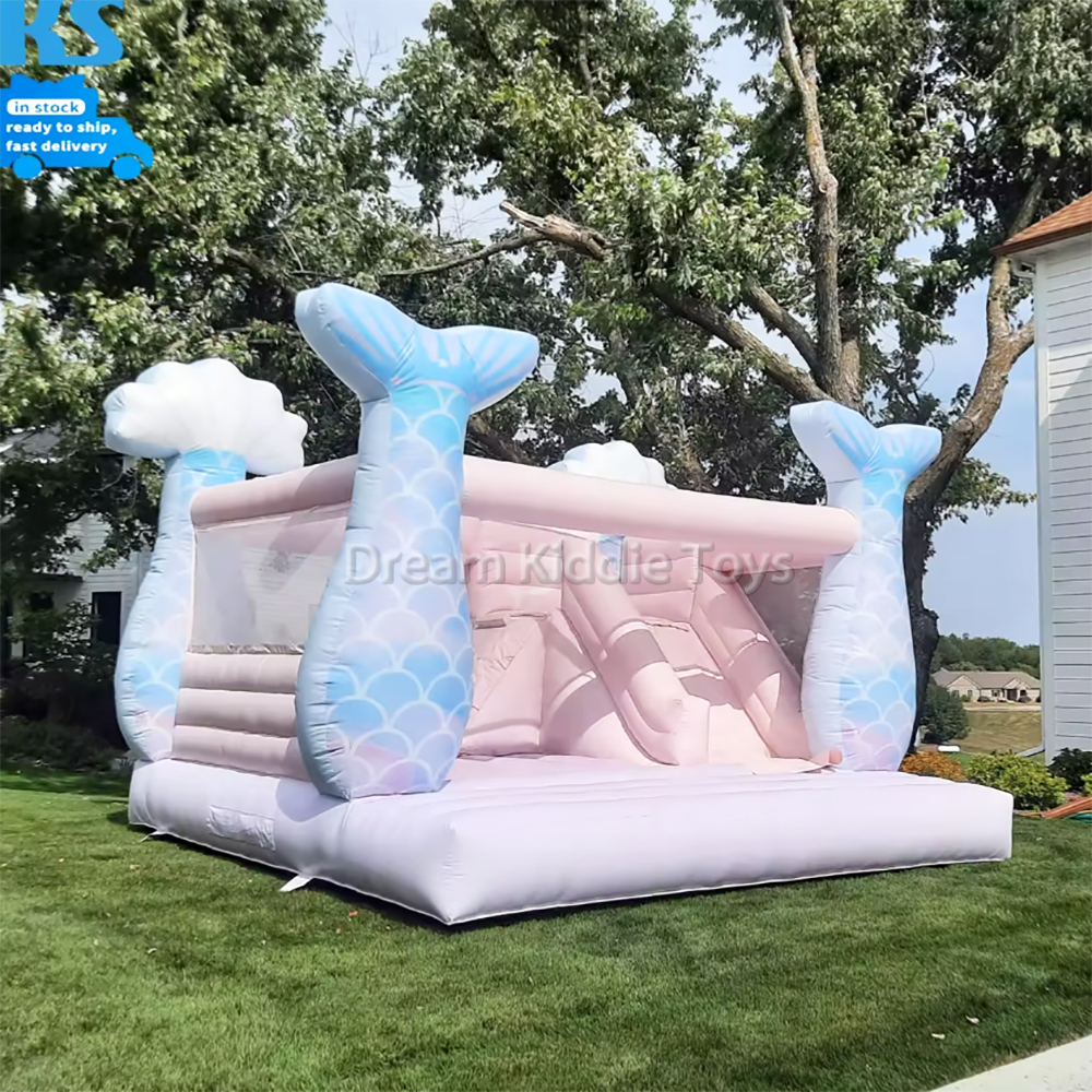 Mermaid Commercial Jumping Bouncy Castle Pink Inflatable bouncers bounce house for Girls