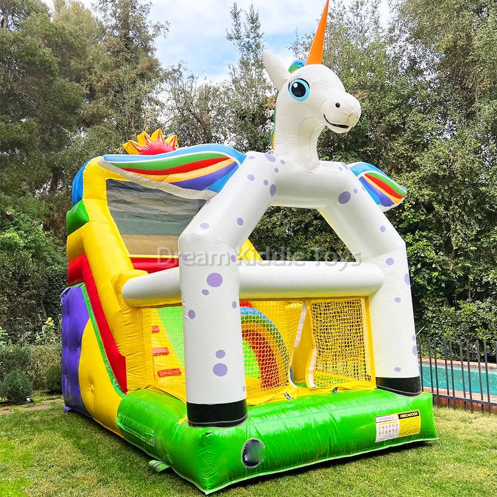 Unicorn Inflatable Slide Rental Commercial Inflatable Bouncy Castle with Slide 
