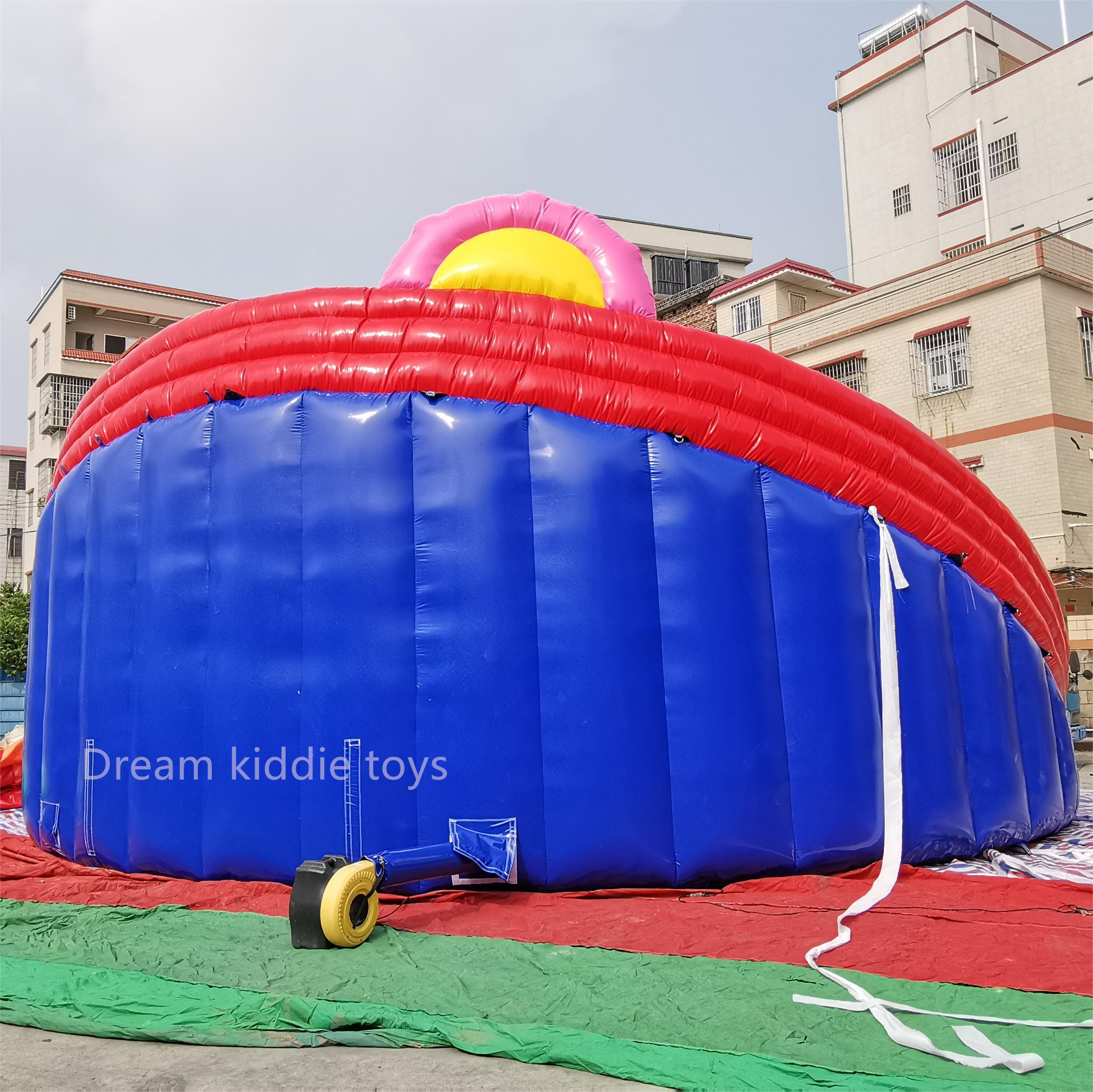 Outdoor rainbow slide inflatable water slide water park for kids cartoon themed jumping castle
