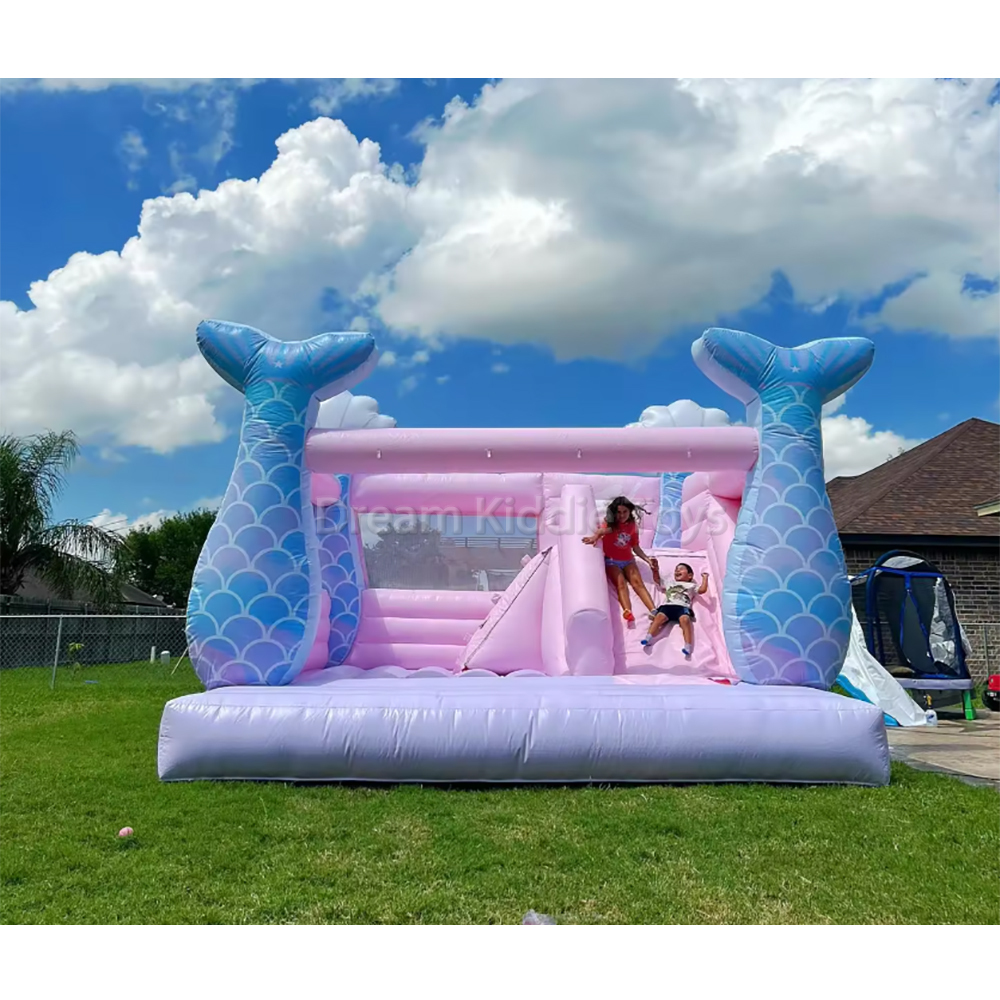Mermaid Commercial Jumping Bouncy Castle Pink Inflatable bouncers bounce house for Girls